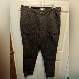 Masseys Leopard Print Denim Jeans Skinny Leg Size 20W NWOT